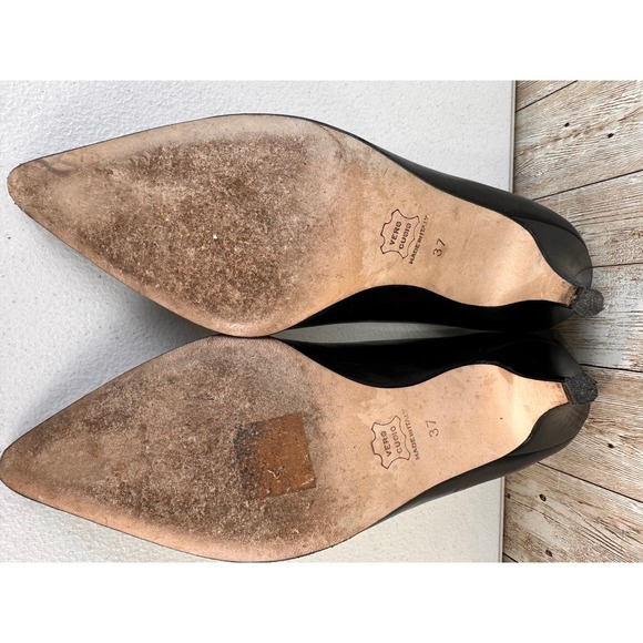 Barneys New York Womens Shoe Size 37 6.5 US‎ Black Pointed Toe Leather Pumps - Picture 6 of 9